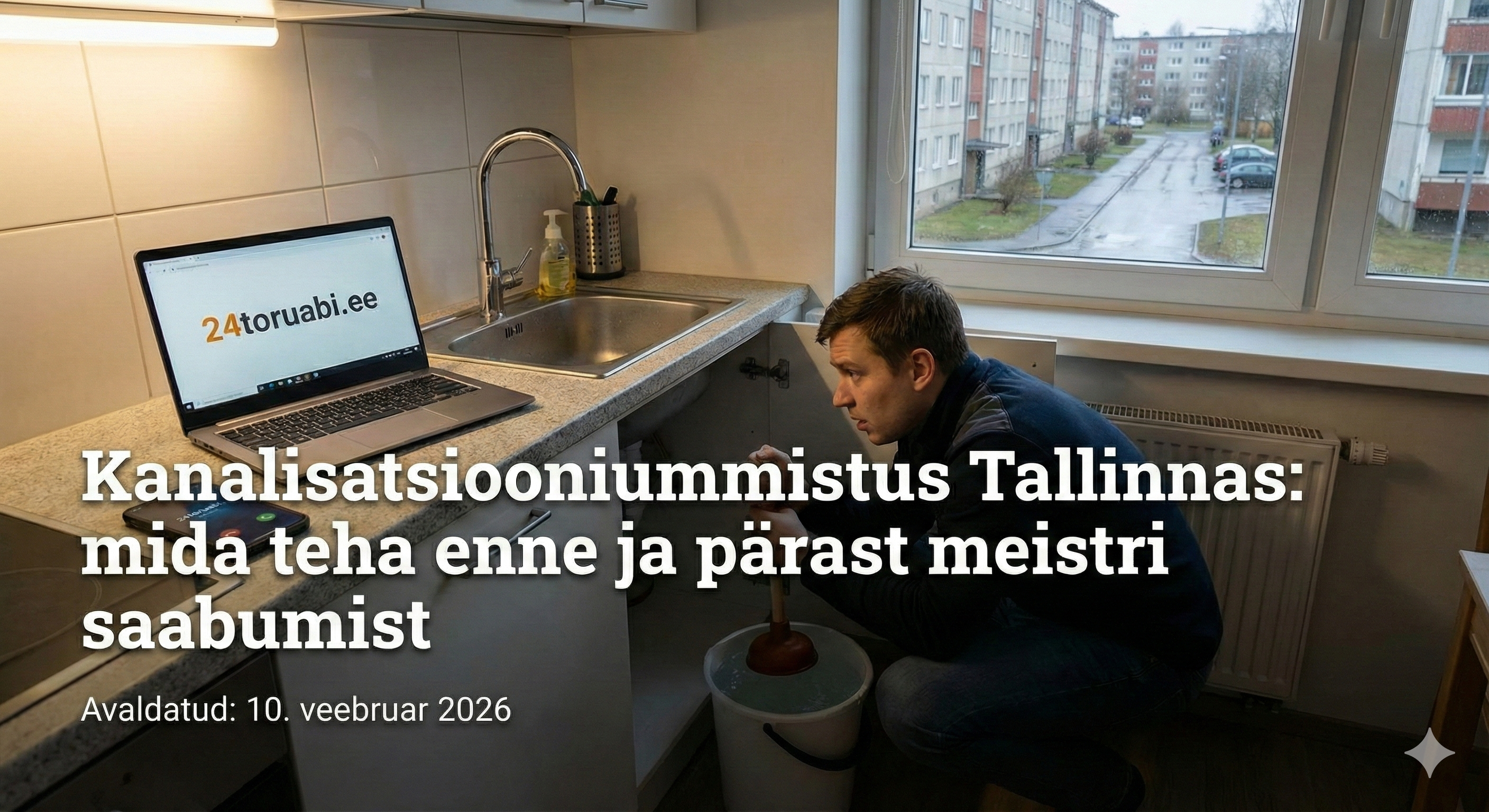 Kanalisatsiooni ummistus Tallinnas – avarii torumees tööl